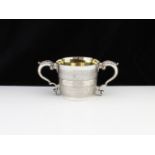 An Antique George III Sterling Silver twin handled cup by William Hunter, London 1802. Of tapering