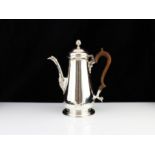 An Antique George II Provincial Silver Coffee pot by Isaac Cookson, Newcastle 1752.