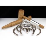 One of a Kind Sterling Silver horseshoes quoits set by Wakely & Wheeler, London 1996.