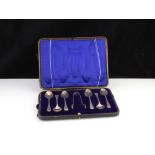 An antique George V sterling silver set of teaspoons by Harrison Brothers & Howson, Sheffield 1912