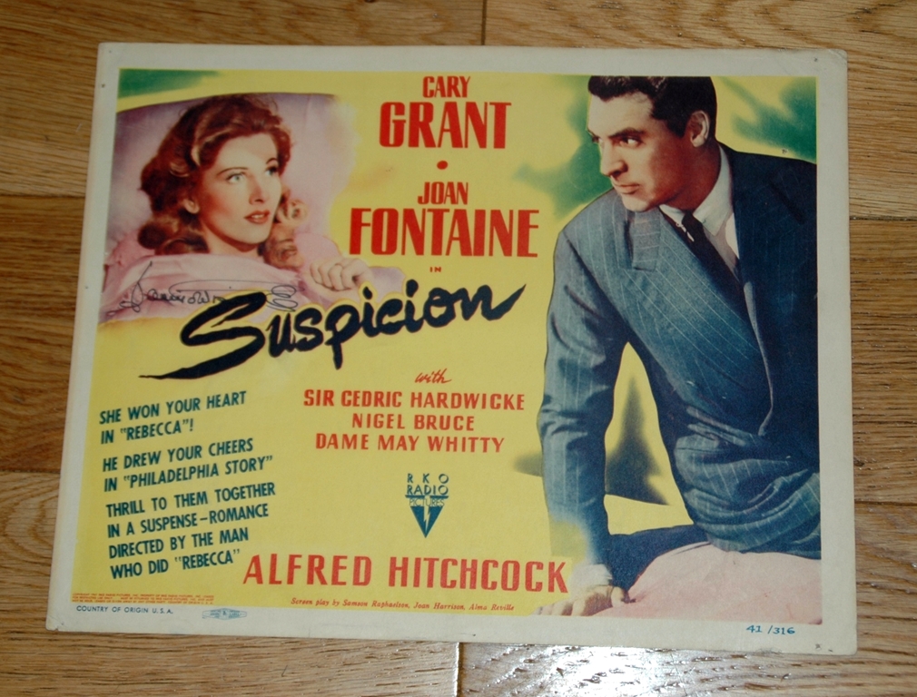 SUSPICION (1941) US Title Card. Alfred Hitchcock's seminal film starring Cary Grant and Joan