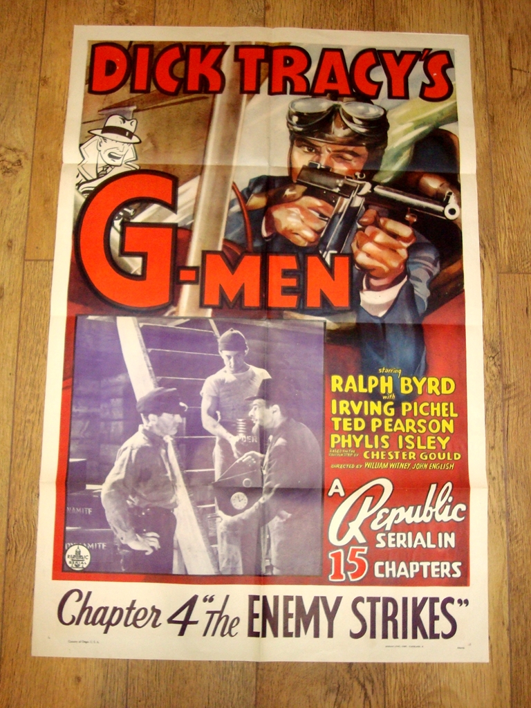 DICK TRACY'S G-MEN (1939) US One Sheet (27" x 41") . Chapter 4. Folded.