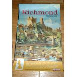 BRITISH RAILWAYS POSTER (1962) RICHMOND - version produced for USA. Art by EdWard Wesson. Rolled