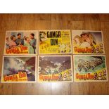 GUNGA DIN (1939) (Cary Grant) - US Lobby Cards (5 different ones) 1942 re-release