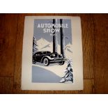 AUTOMOBILIA - An interesting piece of hand painted artwork for a US Automobile Show in 1939 (