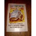 AUTOMOBILIA - A Monte Carlo XIIme Grand Prix Automobilie Programme, 1954