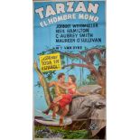TARZAN THE APE MAN (1932) Spanish Language Three sheet (Johnny Weissmuller) 81 x 41in. (206 x 104cm)