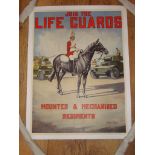 JOIN THE LIFEGUARDS (C1950s) UK Printed - (20" x 26") Rolled - Linen Backed