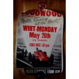 GOODWOOD - Motor Racing Poster - 'Motor Racing at its Best'. (1950s) Rolled