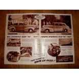 AUTOMOBILIA - A 1939 copy of Oldsmobile Pictorial News - fold out double sided poster brochure (