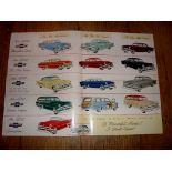 AUTOMOBILIA - A 1954 Chevrolet fold out poster brochure - double sided