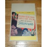 SPELLBOUND (1945) US Window Card (22" x 14") (14" x 22") Gregory Peck and Ingrid Bergman star in
