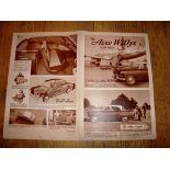 AUTOMOBILIA - A 1953 Willys Aero Automobile double sided fold out poster brochure (16" x 20" -