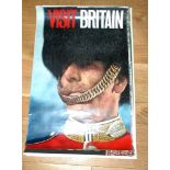 VISIT BRITAIN ADVERTSING POSTER- Featuring art of Horseguard wearing bearskin. Rolled