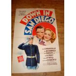 DOWN IN SAN DIEGO (1941) US One Sheet (27" x 41") . Folded