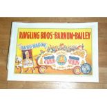 RINGLING BROS AND BARNUM AND BAILEY (c1943) Combined Shows = 'Liberty' Bandwagon. Linen Backed