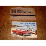 AUTOMOBILIA - A 1963 Chevrolet Owners Guide and envelope
