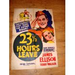 23½ HOURS LEAVE (1937) US One Sheet (27" x 41") . Screenprinted, mostly likely from a 1950s re-