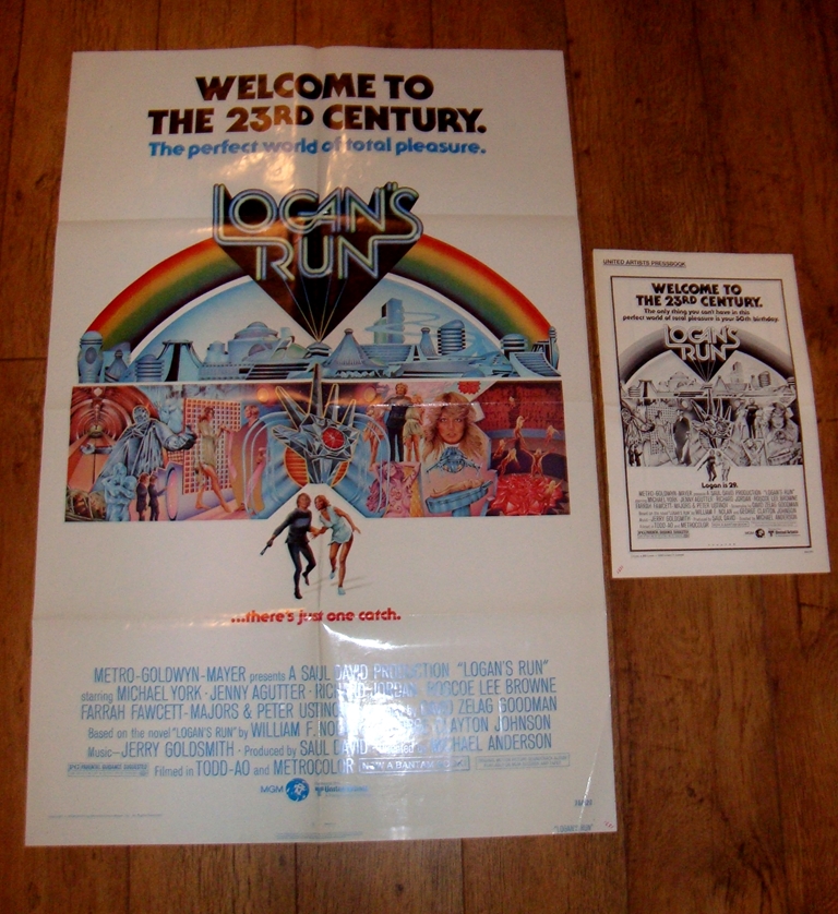 LOGAN'S RUN (1976) US One Sheet (27" x 41") Folded - and Press Book