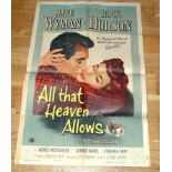 ALL THAT HEAVEN ALLOWS (1955) US One Sheet (27" x 41") Folded with staining and edge wear.