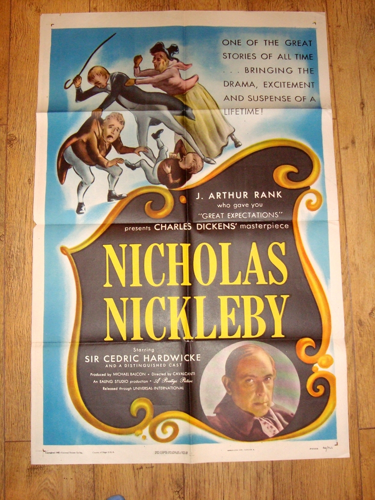 NICHOLAS NICKLEBY (1948) (Sir Cedric Hardwicke) - US One Sheet (27" x 41") . Ealing Films Folded