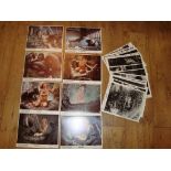 KING KONG (1976) US Front of House cards complete set of 8 and a quantity of black and white movie