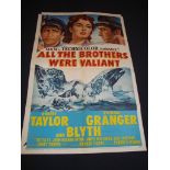 ALL THE BROTHERS WERE VALIANT (1953) - US One Sheet Movie Poster - Folded. Fair to Good