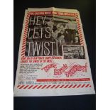 HEY LET'S TWIST (1962) - US One Sheet Movie Poster - Folded. Fair some graffiti to rear, some