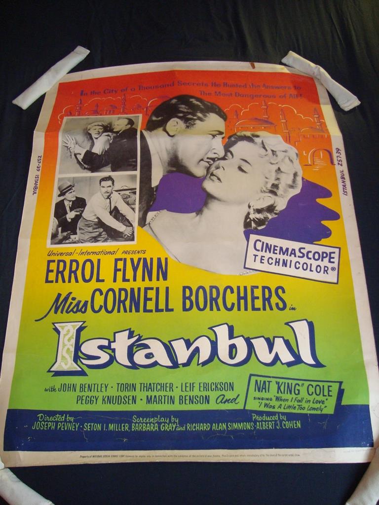 ISTANBUL (1957) - Errol Flynn - US One Sheet Movie Poster - Rolled. Fair