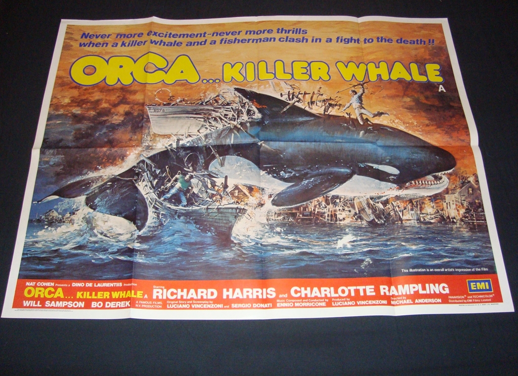 ORCA (1977) - UK Quad Film Poster Folded. Fine