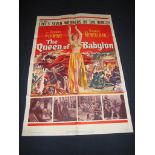 THE QUEEN OF BABYLON (1956) - US One Sheet Movie Poster - Folded. Fair to Good