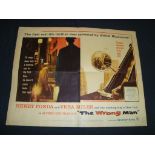 THE WRONG MAN (1957) - Hitchcock - US Half Sheet Movie Poster - Folded. Fair