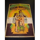 MODERN MINSTRELS (1930) - US One Sheet Movie Poster - Folded. Fair - over stickered with