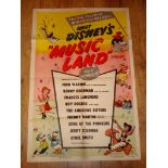 WALT DISNEY'S MUSIC LAND (1955) US One Sheet Movie Poster (27" x 41") Style A Folded