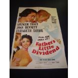 FATHER'S LITTLE DIVIDEND (1951) Spencer Tracy, Joan Bennett, Elizabeth Taylor - US One Sheet Movie