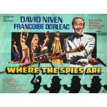 DAVID NIVEN Lot x 3 - WHERE THE SPIES ARE (1965), THE STATUE (1971), PAPER TIGER (1975) - 30" x