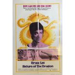 RETURN OF THE DRAGON (1974) US One Sheet Movie Poster (27" x 41") - (Bruce Lee, Chuck Norris) 41 x