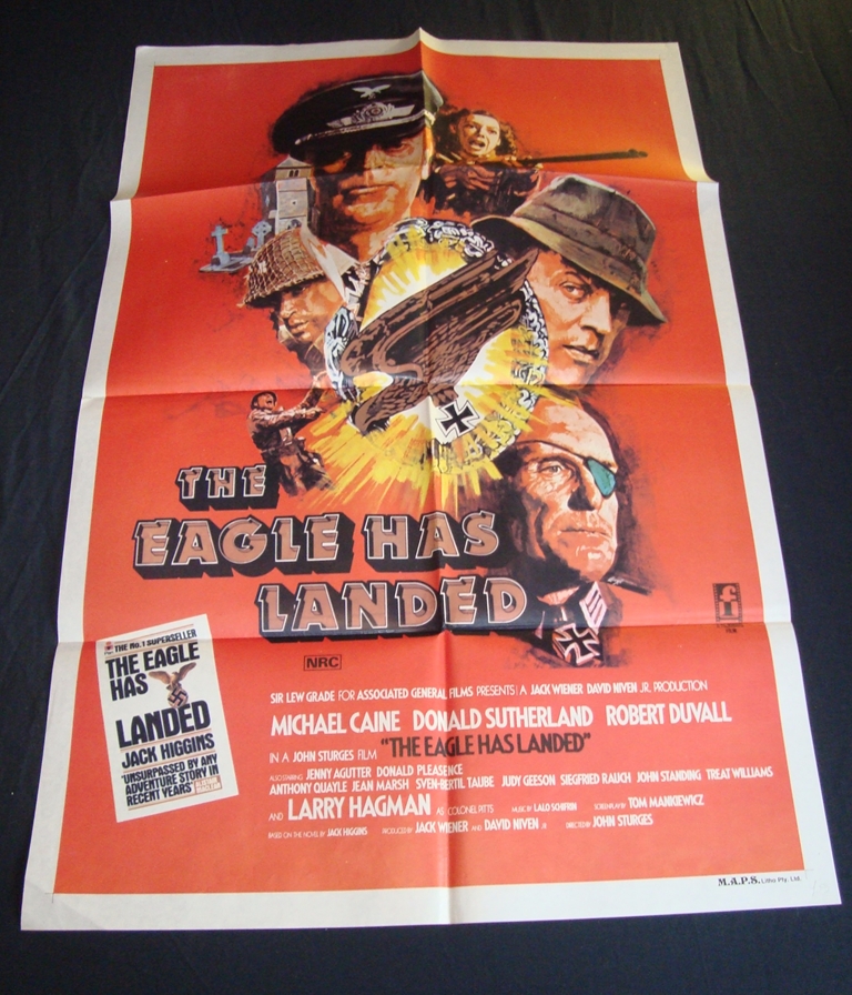 THE EAGLE HAS LANDED (1976) - Australian One Sheet Movie Poster - Folded. Fine