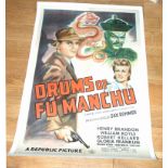 DRUMS OF FU MANCHU (1943) US One Sheet Movie Poster (27" x 41") This is a condensed feature
