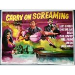 CARRY ON SCREAMING (1966) - 30" x 40" (76 x 101.5 cm) - UK Quad Film Poster Very Fine minus / Folded