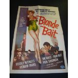 BLONDE BAIT (1956) - US One Sheet Movie Poster - Folded. Fair