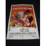 GONE WITH THE WIND (1980s re-release) - US One Sheet Movie Poster - Folded. Good