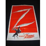 THE SIGN OF ZORRO (1978 re-release) - US One Sheet Movie Poster - Folded. Good