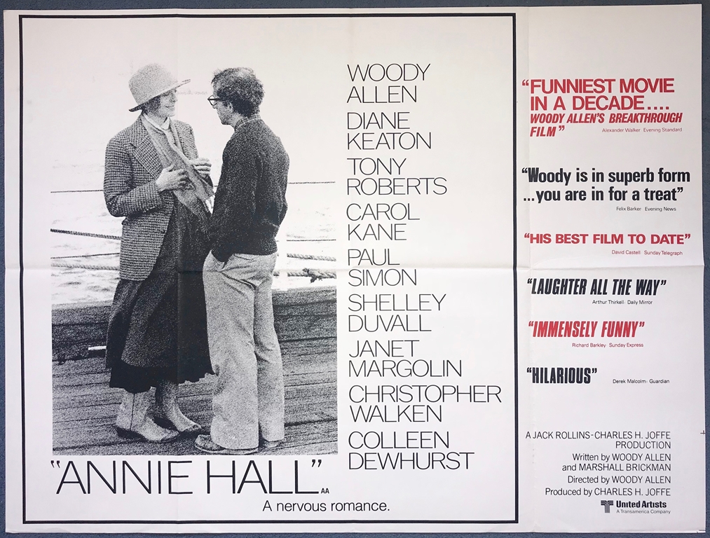 ANNIE HALL (1977) - 30" x 40" (76 x 101.5 cm) - UK Quad Film Poster - Very Fine - Folded (as