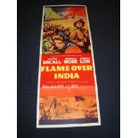 FLAME OVER INDIA (1960) - US Insert Movie Poster - Folded. Good