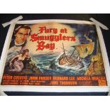 FURY AT SMUGGLER'S BAY (1961) - Peter Cushing - UK Quad Film Poster - Rolled. Linen Backed - Fair to