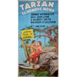 TARZAN THE APE MAN (1932) US Spanish Language Three Sheet Movie Poster (81 x 41in) (206 x 104cm)