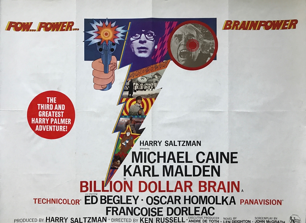 BILLION DOLLAR BRAIN (1967) - 30" x 40" (76 x 101.5 cm) - UK Quad Film Poster - Very Fine plus -