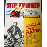 STEVE McQUEEN Lot x 2 - To Include THE HUNTER (1980) & JUNIOR BONNER (1972) - Both 30" x 40" (76 x