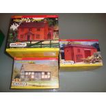A group of Hornby Skaledale buildings as lotted Holly Farm House, Barn and Stables - appear unused -